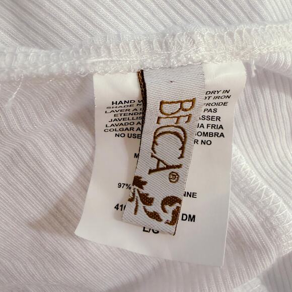 Becca Mykonos Semisheer Ribbed Beach Cover Up Tank Maxi Dress White Size L NWT - Picture 7 of 10